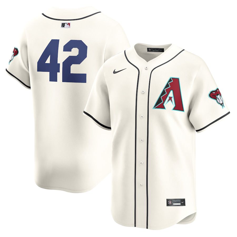 Men Arizona Diamondback #42 Jackie Robinson Nike White 2024 Day Home Limited MLB Jersey